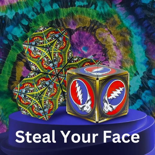 Shashibo Grateful Dead  Series - Best Puzzles and Games. Steal Your Face custom artwork on a shashibo puzzle.