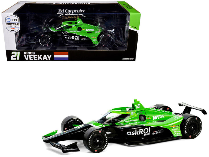 Dallara IndyCar #21 Rinus VeeKay "Risk On International" Ed Carpenter Racing "NTT IndyCar Series" (2024) 1/18 Diecast Model Car by Greenlight-0