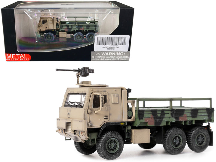 M1083 MTV (Medium Tactical Vehicle) Armored Cab Cargo Truck with Turret NATO Camouflage "US Army" "Armor Premium" Series 1/72 Diecast Model by Panzerkampf-0