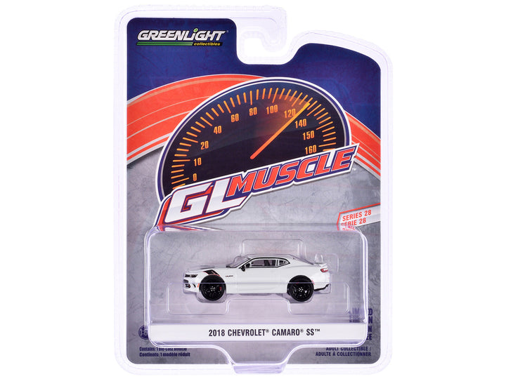 2018 Chevrolet Camaro SS Redline Edition Silver Ice Metallic "GreenLight Muscle" Series 28 1/64 Diecast Model Car by Greenlight-1