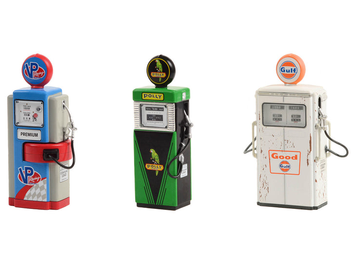 "Vintage Gas Pump" Set of 3 Pumps Series 13 1/18 Diecast Models by Greenlight-1
