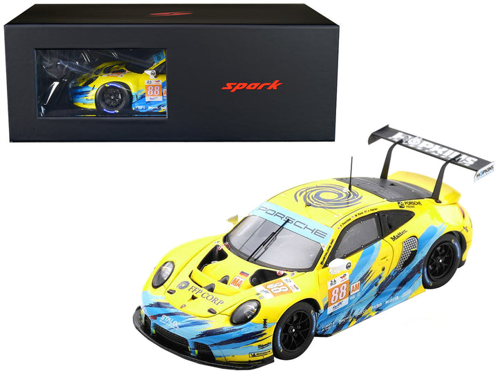 Porsche 911 RSR-19 #88 Fred Poordad - Maxwell Root - Jan Heylen "Dempsey-Proton Racing" GTE Am "24 Hours of Le Mans" (2022) with Acrylic Display Case 1/18 Model Car by Spark-0