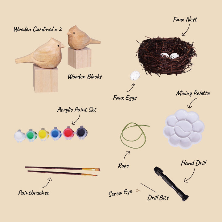 Hand-Carved Cardinal Bird DIY Painting Kit – Nature-Inspired Decor & Gifts 2