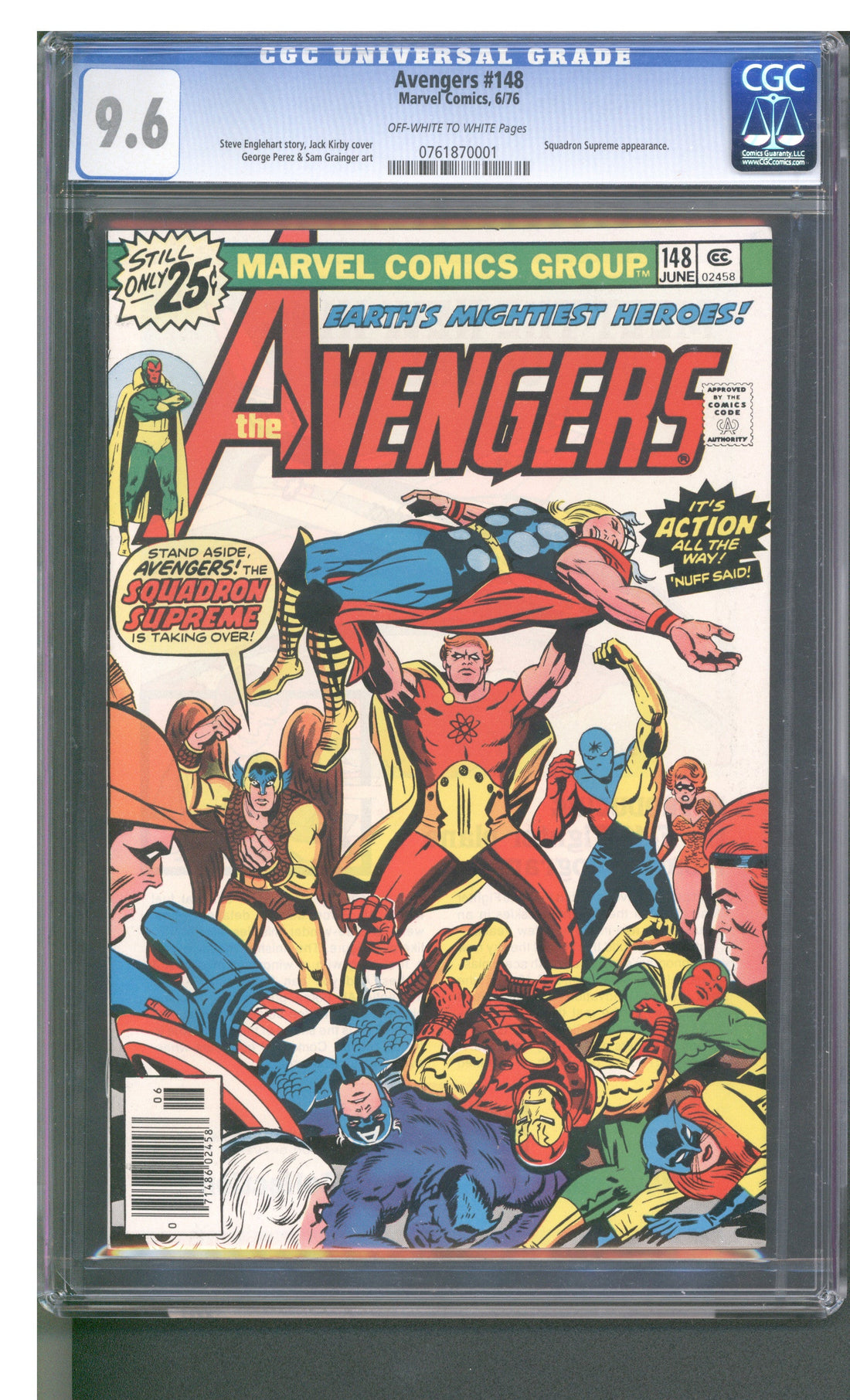 Avengers #148 (6/76) Graded CGC 9.6