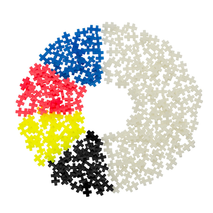 Plus Plus - Tube 240 pieces - GLOW Puzzle Blocks - Piece Layout