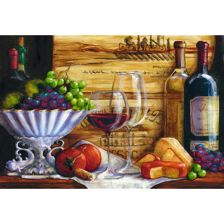 1500 Piece Jigsaw Puzzles, In The Vineyard by Malenda Trick, Still Life Puzzle with Food and Wine, Adult Puzzles, Trefl 26174 2