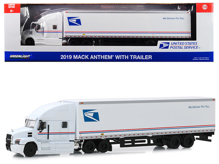 2019 Mack Anthem 18 Wheeler Tractor-Trailer "USPS" (United States Postal Service) "We Deliver For You" 1/64 Diecast Model by Greenlight-0