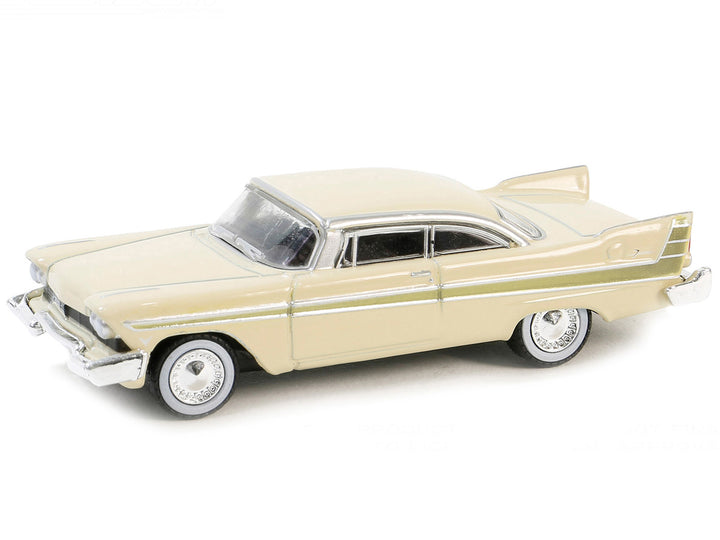 1957 Plymouth Fury Beige with Gold Metallic Stripes "Vintage Ad Cars" Series 10 1/64 Diecast Model Car by Greenlight-0