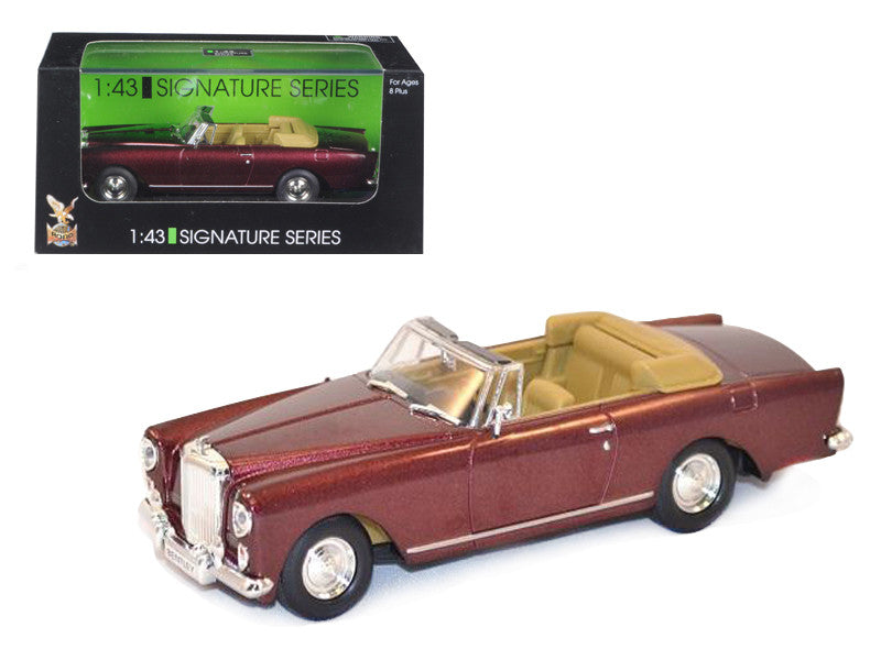 1961 Bentley Continental S2 Park Ward DHC Convertible Burgundy 1/43 Diecast Car Model by Road Signature-0