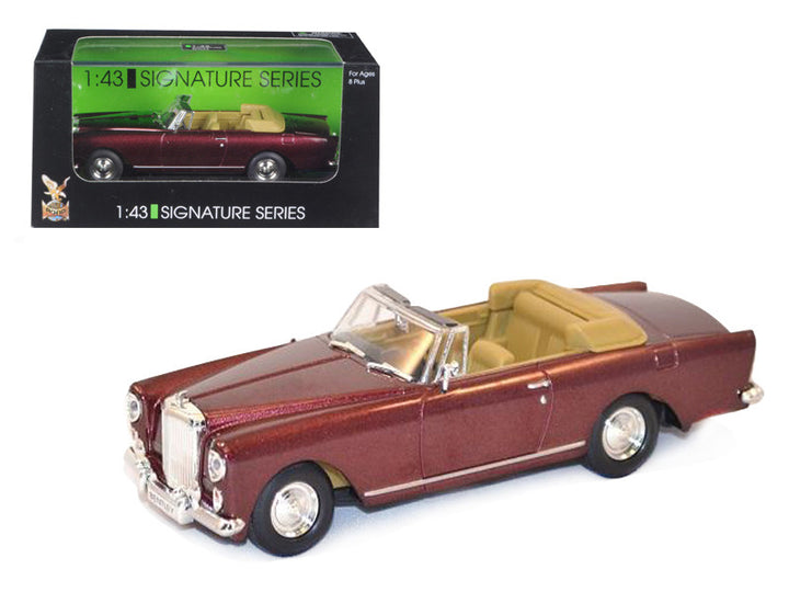 1961 Bentley Continental S2 Park Ward DHC Convertible Burgundy 1/43 Diecast Car Model by Road Signature-0