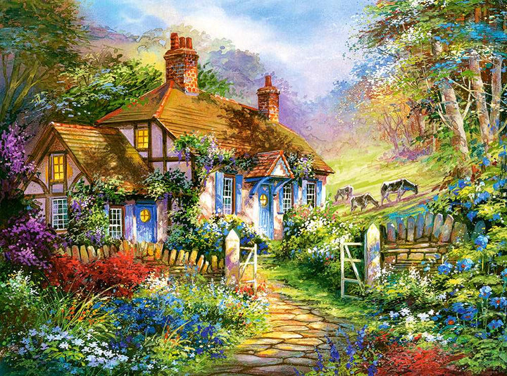 3000 Piece Jigsaw Puzzle, Forest Cottage, Charming Nook, Pond, Countryside, Adult Puzzles, Castorland C-300402-2 2