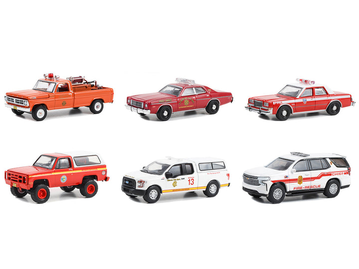 "Fire & Rescue" Set of 6 pieces Series 4 1/64 Diecast Model Car by Greenlight-1