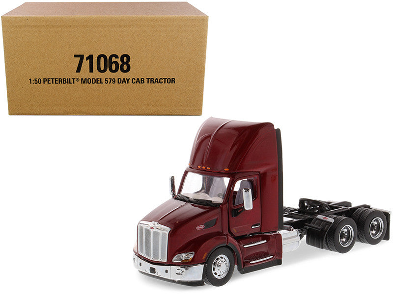 Peterbilt 579 Day Cab Truck Tractor Legendary Red "Transport Series" 1/50 Diecast Model by Diecast Masters-0