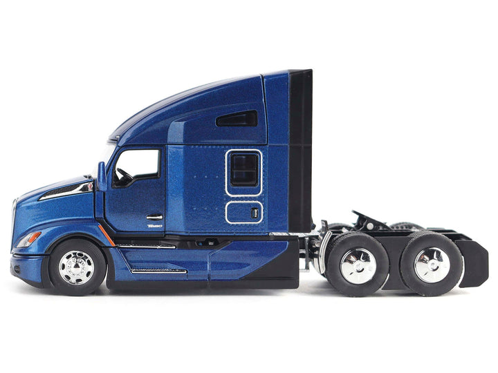 Kenworth T680 Truck Tractor Deep Cerulean Blue Metallic "Transport Series" 1/50 Diecast Model by Diecast Masters-1