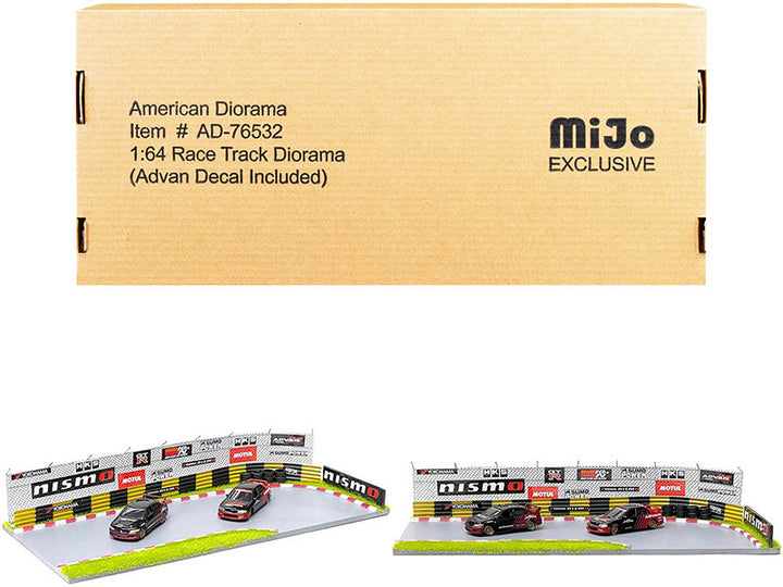 "Race Track Advan" Diorama with Decals for 1/64 Scale Models by American Diorama-0