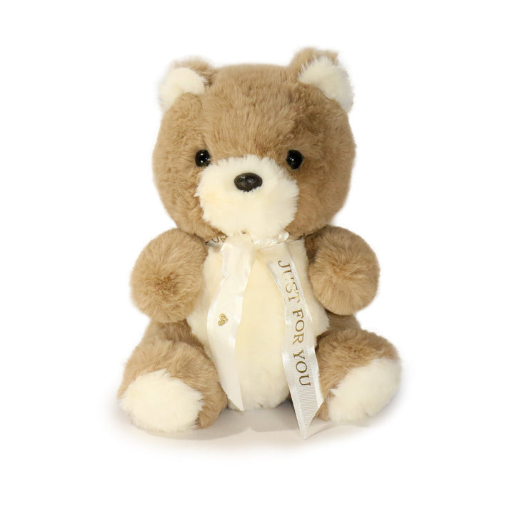 Plush Bear with White Ribbon 8-inch