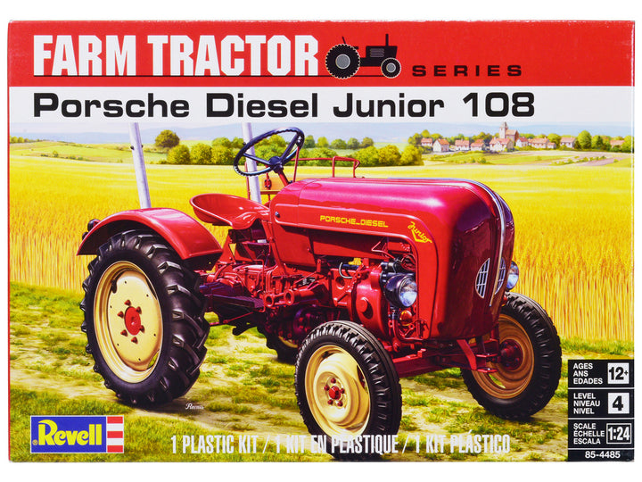 Level 4 Model Kit Porsche Diesel Junior 108 Tractor "Farm Tractor Series" 1/24 Scale Model by Revell-0