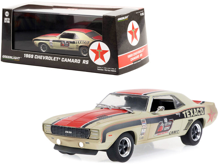 1969 Chevrolet Camaro RS #18 "Texaco" "OPTIMA Ultimate Street Car National Champion: GTV Class" (2021) (Raced Version) 1/43 Diecast Model Car by Greenlight-0