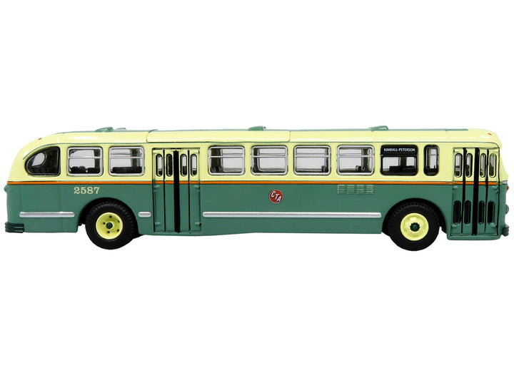 1952 CCF-Brill CD-44 Transit Bus CTA (Chicago Transit Authority) Chicago Surface Lines "Kimball-Peterson" "Vintage Bus & Motorcoach Collection" 1/87 (HO) Diecast Model by Iconic Replicas-1