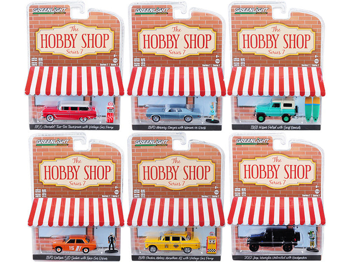 "The Hobby Shop" Set of 6 pieces Series 7 1/64 Diecast Model Cars by Greenlight-0