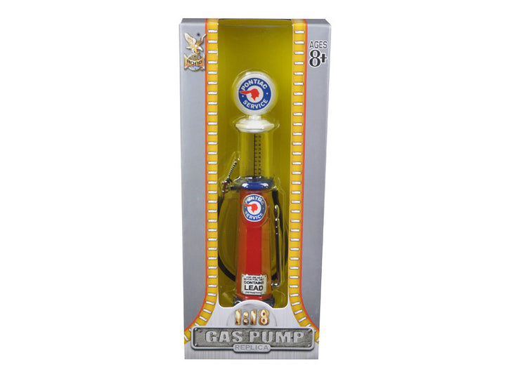 Pontiac Gasoline Vintage Gas Pump Cylinder 1/18 Diecast Replica by Road Signature-0
