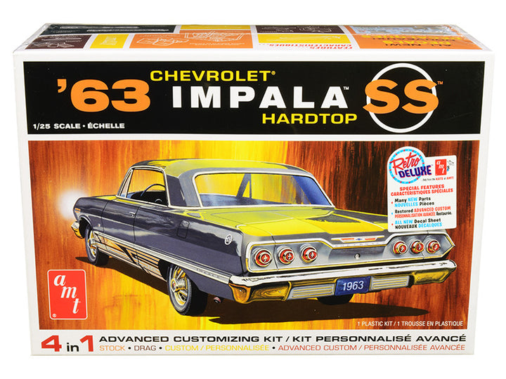 Skill 2 Model Kit 1963 Chevrolet Impala SS Hardtop 4 in 1 Kit 1/25 Scale Model by AMT-0