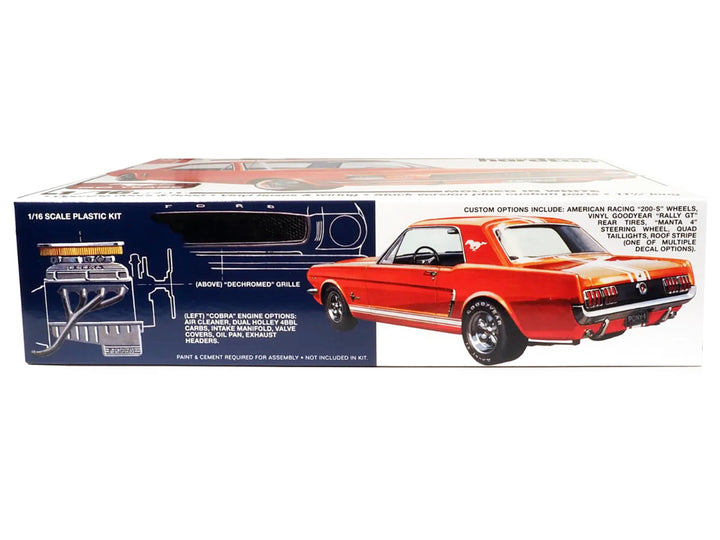Skill 3 Model Kit 1964 1/2 Ford Mustang Coupe 60th Anniversary 1/16 Scale Model by AMT-0