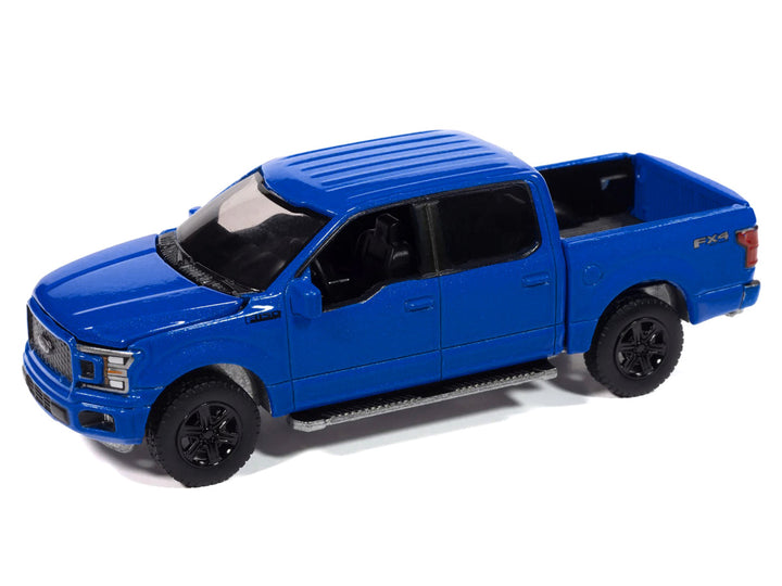 2020 Ford F-150 FX4 Black Appearance Package Pickup Truck Velocity Blue "Muscle Trucks" Series 1/64 Diecast Model Car by Auto World-1