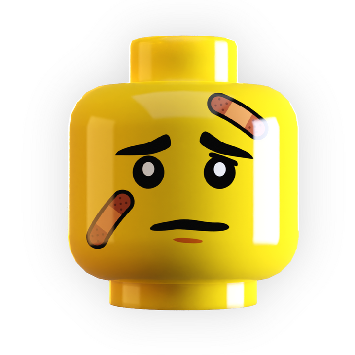 Band-Aids on Minifig Head made using LEGO part