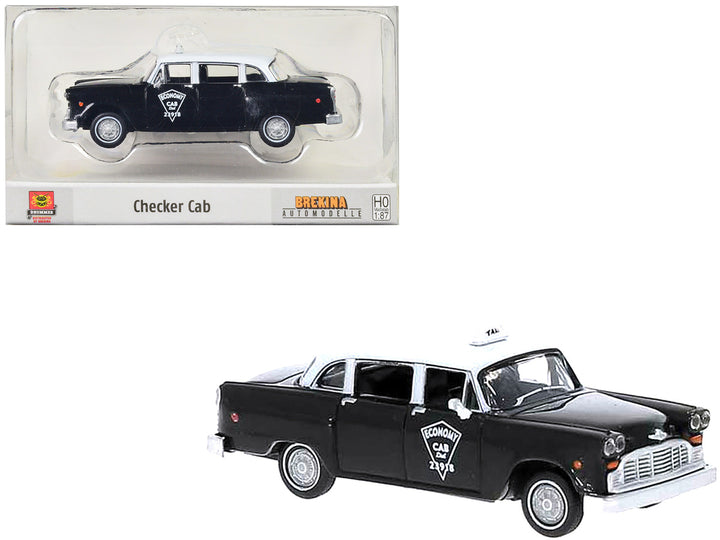 1974 Checker Cab Black and White "Tallahasse" 1/87 (HO) Scale Model Car by Brekina-0
