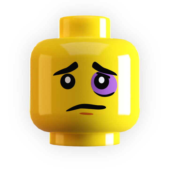 Black Eye Minifig Head made using LEGO part