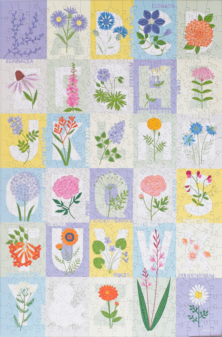 ABC Flowers Puzzle Artwork by Artist Lellobird (500 Pieces)