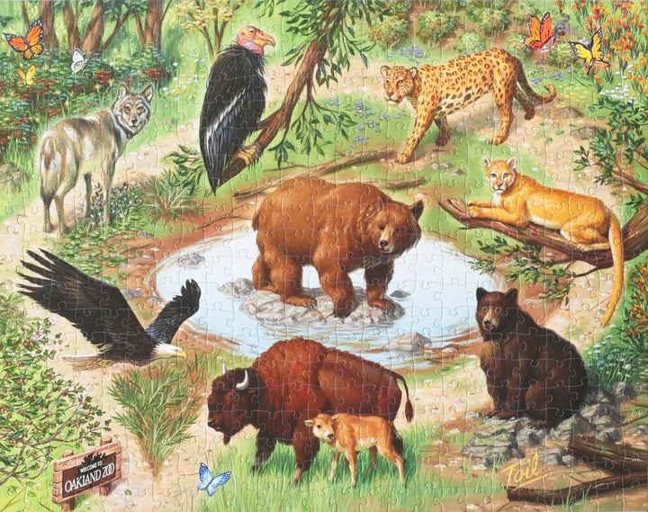 California Trail Puzzle – Oakland Zoo Wildlife Art by Les Toil (500 Pieces)