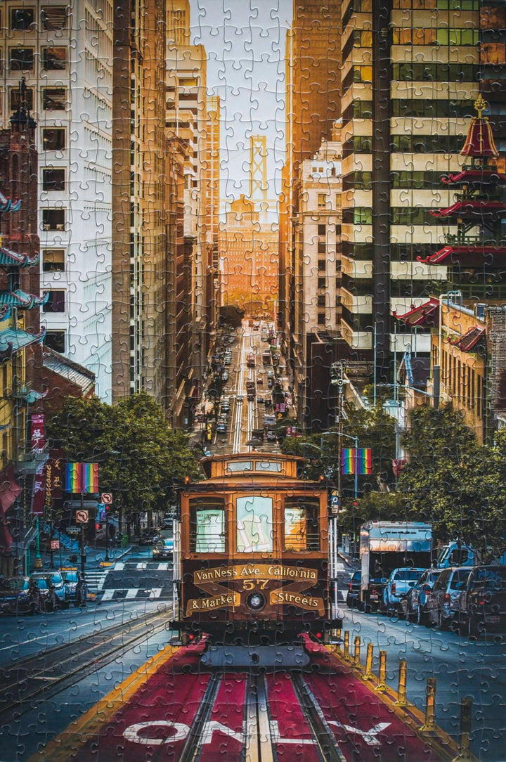 California St Cable Car Puzzle – San Francisco Photography by Emanuel DeSousa (500 Pieces)
