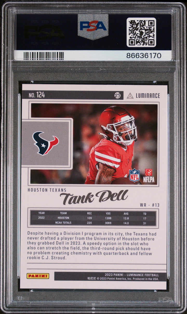 2023 PANINI LUMINANCE TANK DELL BLACK #124 - PSA 10 ROOKIE CARD 2