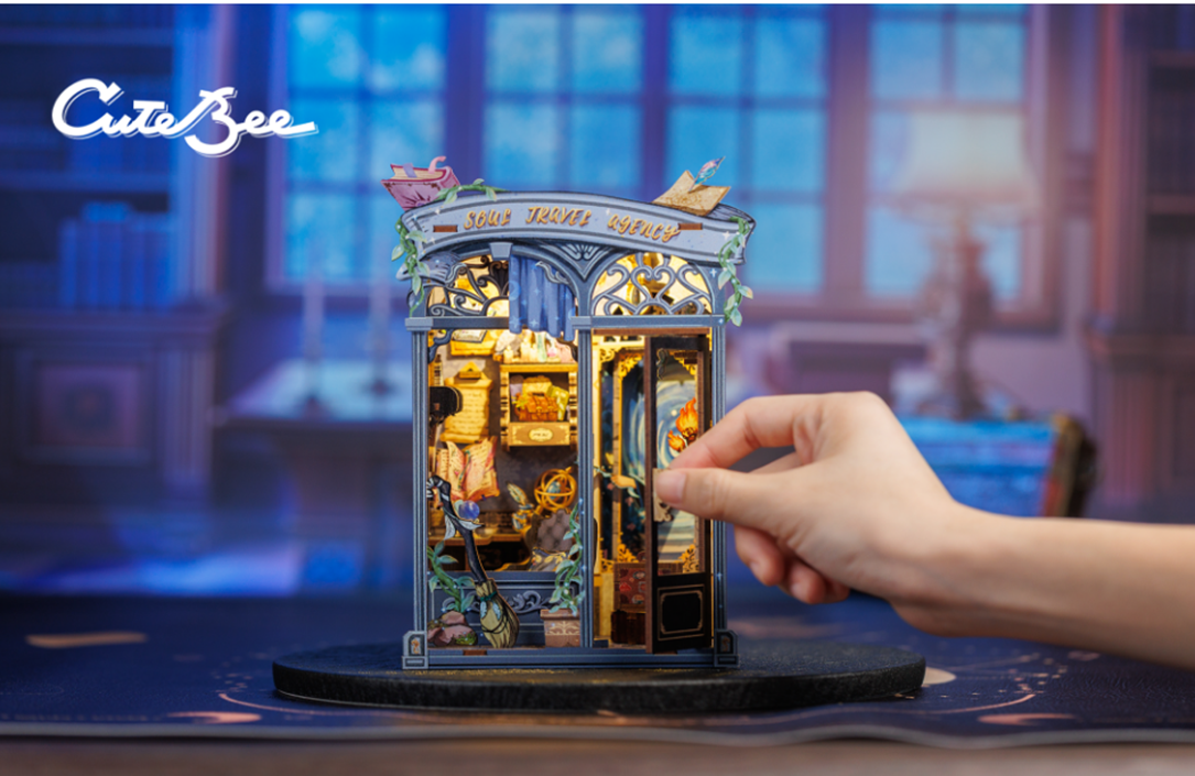 Soul Travel Agency Dollhouse Book Nook Kit - Miniature Wizardi Roombox Kit-0