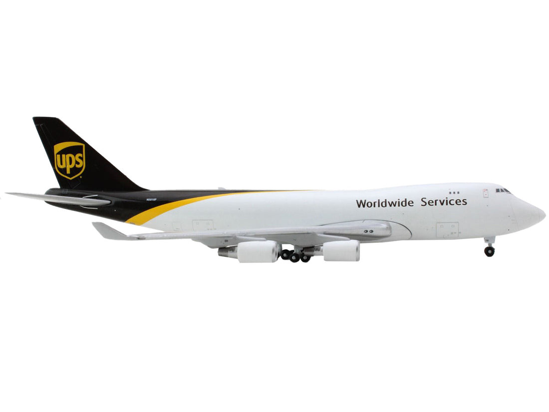 Boeing 747-400F Commercial Aircraft "UPS Worldwide Services" White with Brown Tail 1/400 Diecast Model Airplane by GeminiJets-1