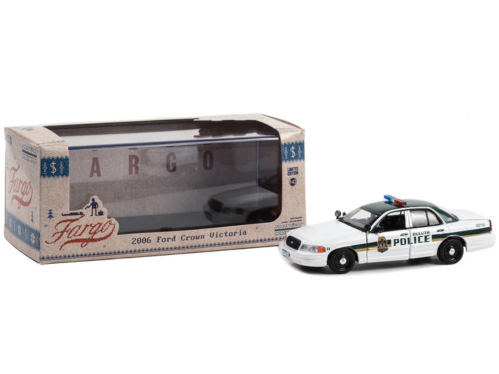 2006 Ford Crown Victoria Police Interceptor White with Green Top "Duluth Minnesota Police" "Fargo" (2014-2020 TV Series) "Hollywood" Series 1/43 Diecast Model Car by Greenlight-1