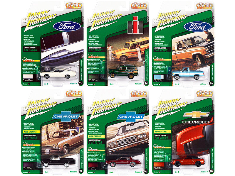 "Classic Gold Collection" 2022 Set A of 6 Cars Release 1 1/64 Diecast Model Cars by Johnny Lightning-0