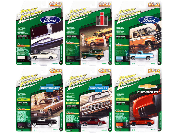 "Classic Gold Collection" 2022 Set A of 6 Cars Release 1 1/64 Diecast Model Cars by Johnny Lightning-0