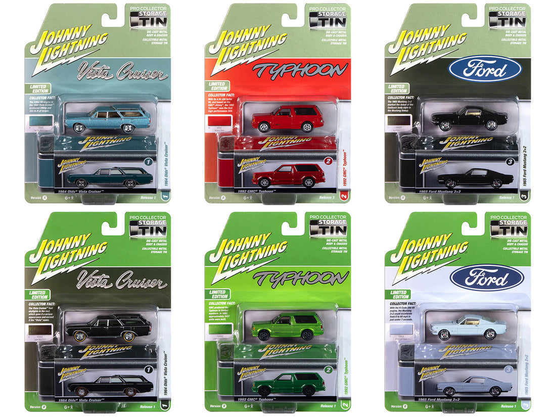 Johnny Lightning Collector's Tin 2025 Set of 6 Cars Release 1 Limited Edition 1 1/64 Diecast Model Cars by Johnny Lightning-0