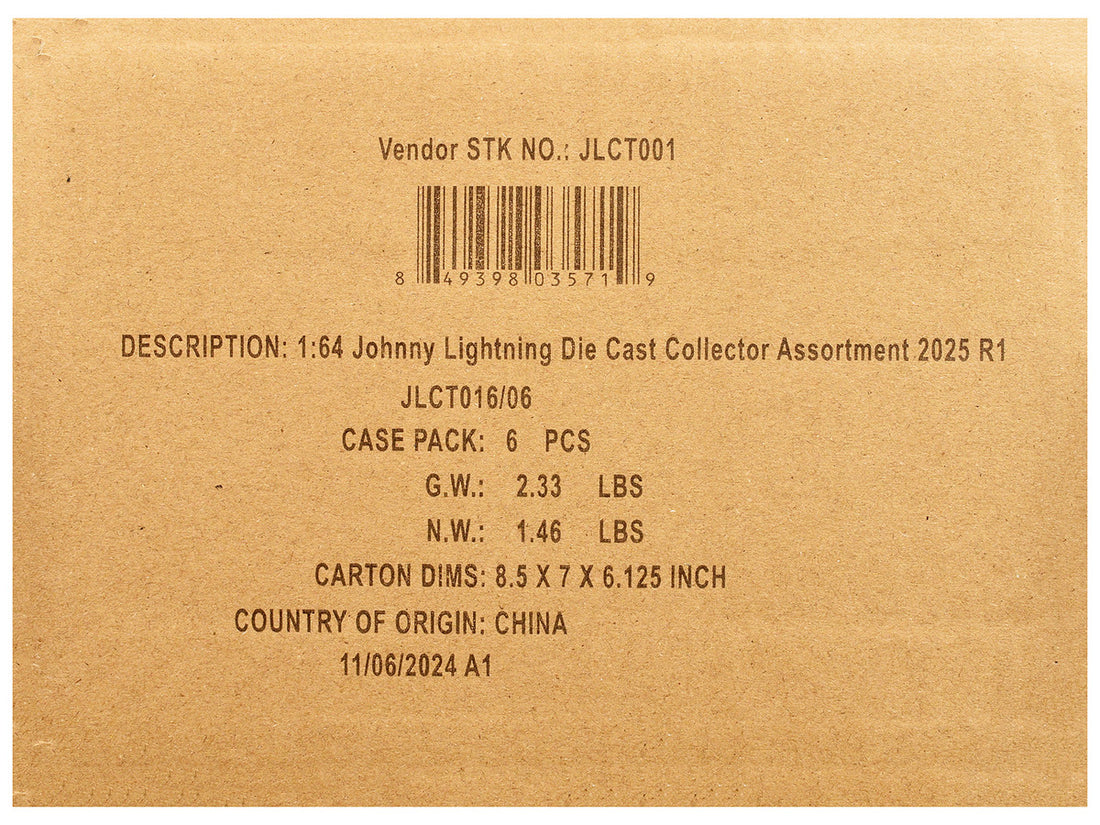 Johnny Lightning Collector's Tin 2025 Set of 6 Cars Release 1 Limited Edition 1 1/64 Diecast Model Cars by Johnny Lightning-1
