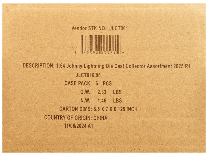 Johnny Lightning Collector's Tin 2025 Set of 6 Cars Release 1 Limited Edition 1 1/64 Diecast Model Cars by Johnny Lightning-1