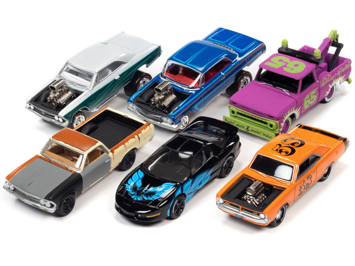 "Street Freaks" 2021 Set B of 6 Cars Release 4 1/64 Diecast Model Cars by Johnny Lightning-1
