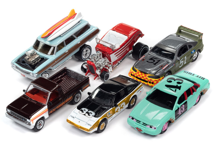 "Street Freaks" 2023 Set B of 6 Cars Release 1 1/64 Diecast Model Cars by Johnny Lightning-1