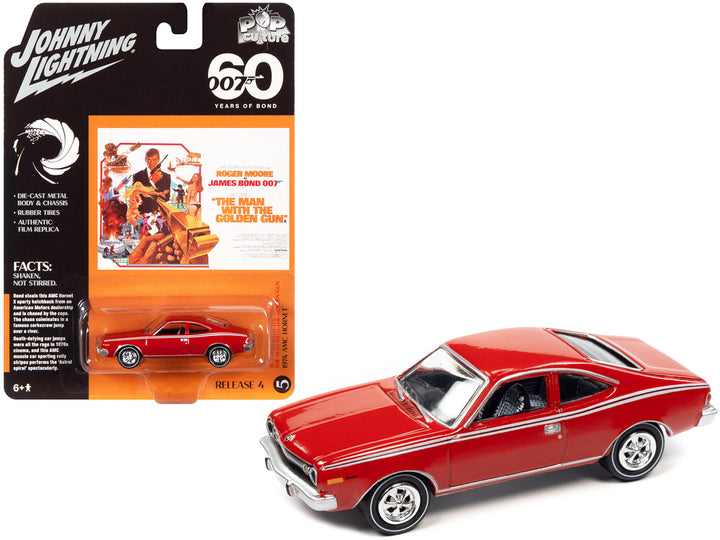 1974 AMC Hornet Red 007 James Bond "The Man with the Golden Gun" (1974) Movie "Pop Culture" 2022 Release 4 1/64 Diecast Model Car by Johnny Lightning-0