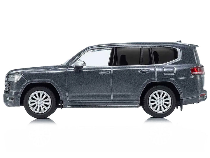 Toyota Land Cruiser ZX RHD (Right Hand Drive) Gray Metallic with Mini Book No.14 1/64 Diecast Model Car by Kyosho-1