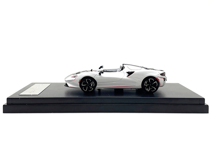 McLaren Elva Convertible White with Carbon and Red Stripes 1/64 Diecast Model Car by LCD Models-1