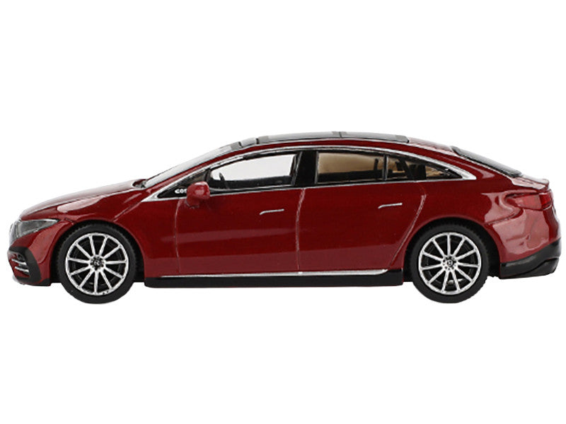 Mercedes-Benz EQS 580 4MATIC Red Metallic with Sun Roof Limited Edition 1/64 Diecast Model Car by Mini GT 2