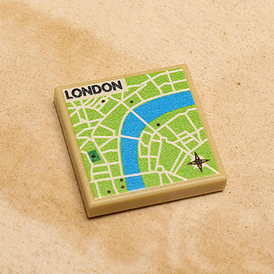 B3 Customs® London, England Map (2x2 Tile) for Lego